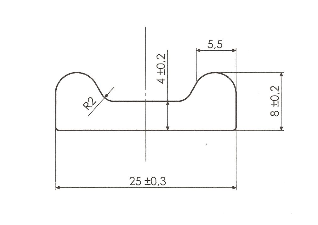 Pásovina plochá B, 25 x 8 x 6000 mm, oceľ S235