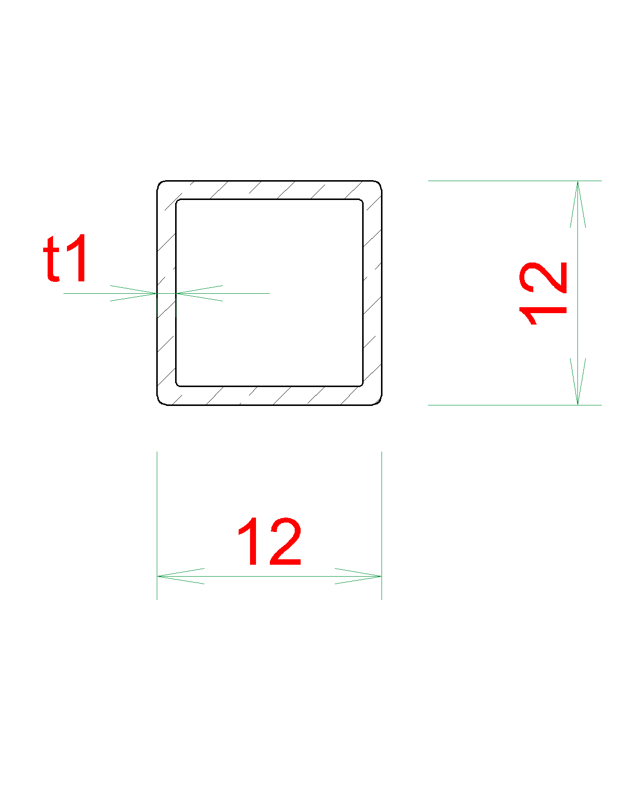 DOPREDAJ Profil 12 x 12 x 1 x 2000 mm, brúsená AISI 304