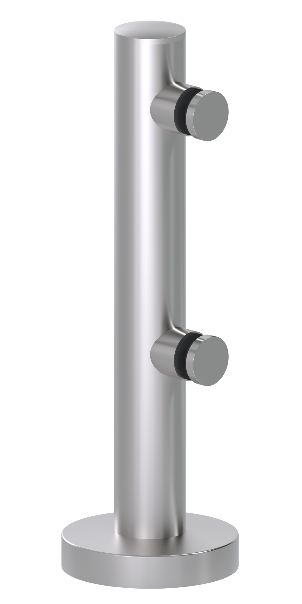 Nerezový sloupek na sklo se dvěma svorkami AISI 304