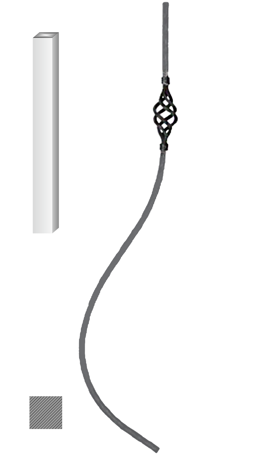 Tyč 12 x 12 mm, 1000 x 170 mm