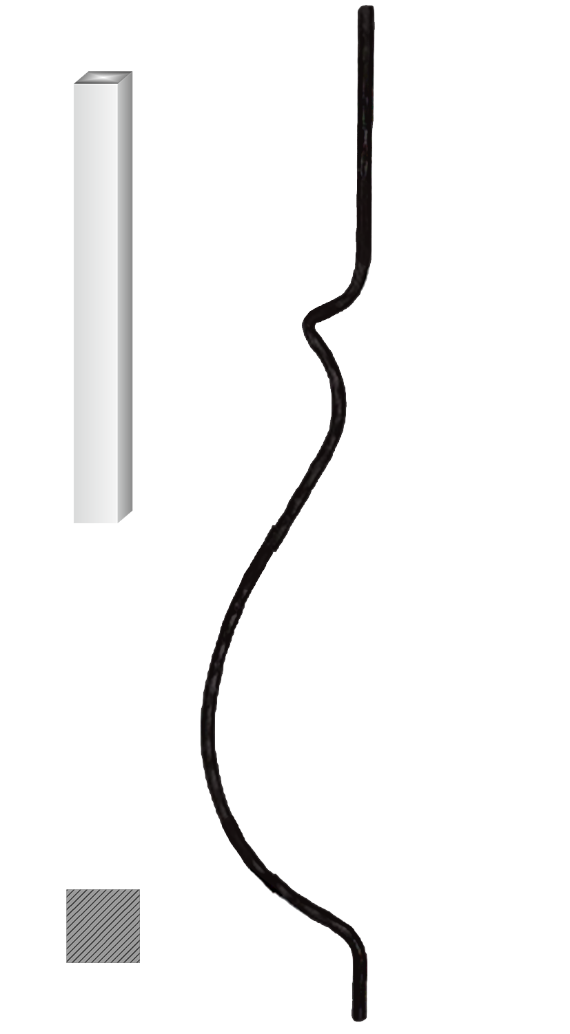 Tyč 12 x 12 mm, 1000 x 170 mm