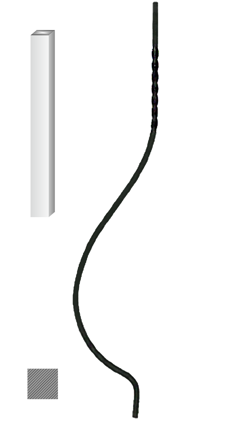 Tyč 12 x 12 mm, 1000 x 170 mm