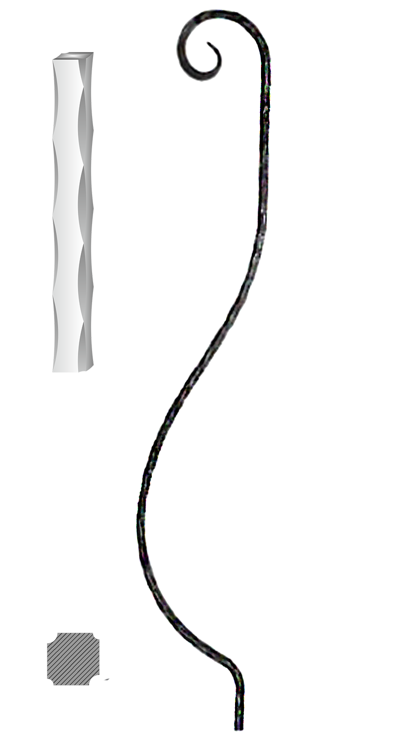 Tyč 12 x 12 mm, 1000 x 160 mm