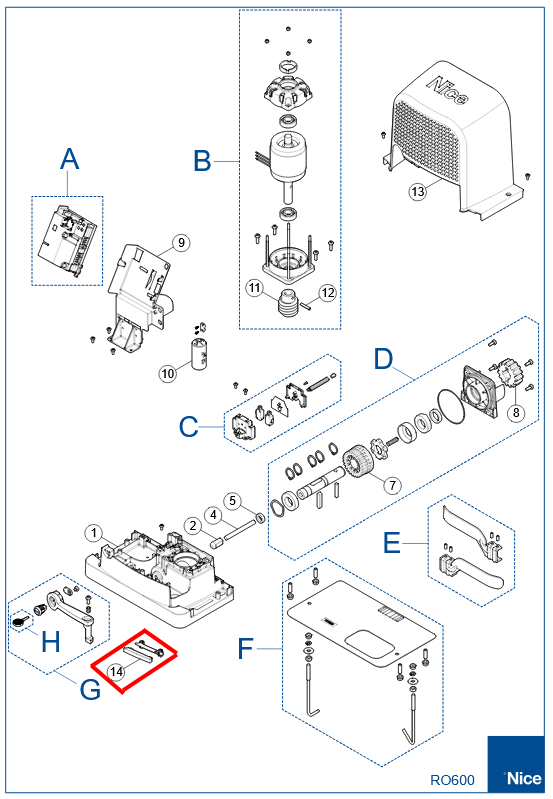 PD2338B2000 Neprůhledná krytka RO600