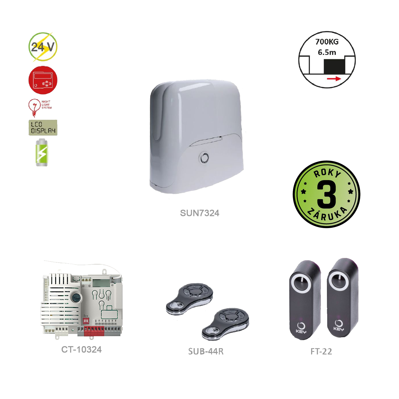 900KSUN7324KS pro posuvnou bránu do 700 kg