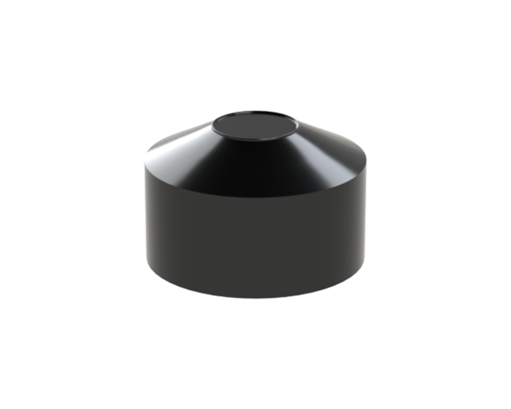 Vonkajšia krytka guľatá ø 42 mm, plastová PE, čierna