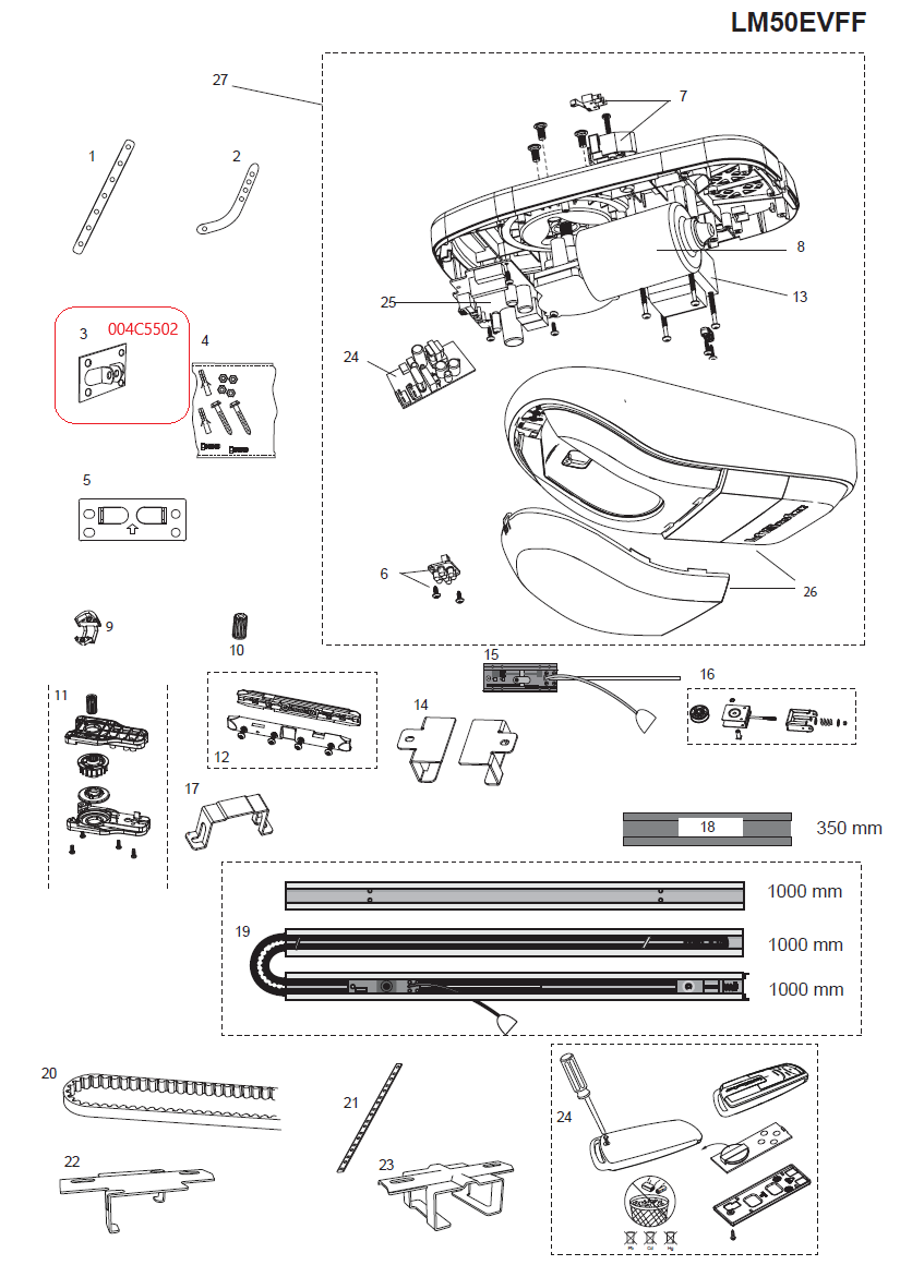 004C5502 konzola dveřní