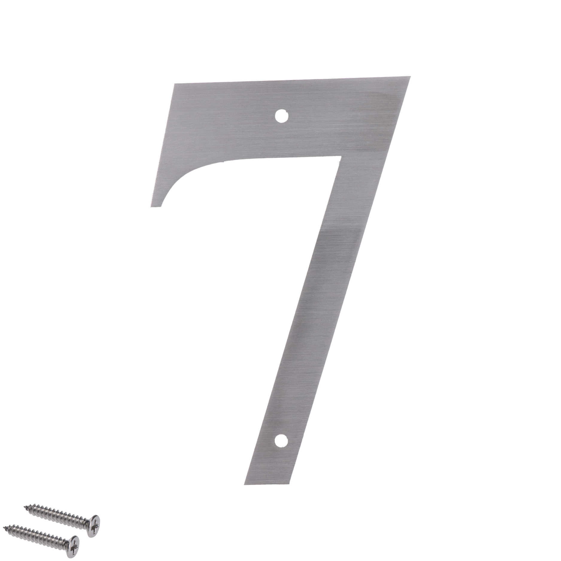 Číslo domovní 7, s otvory, broušená nerez AISI304