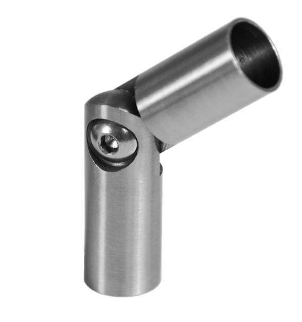 Spoj s kloubem, ø 12 mm (0-100°), broušená nerez AISI 304