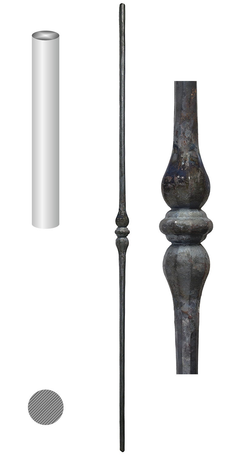 Tyč kruhová ø 14 mm, zdobená 1050 x 35 mm