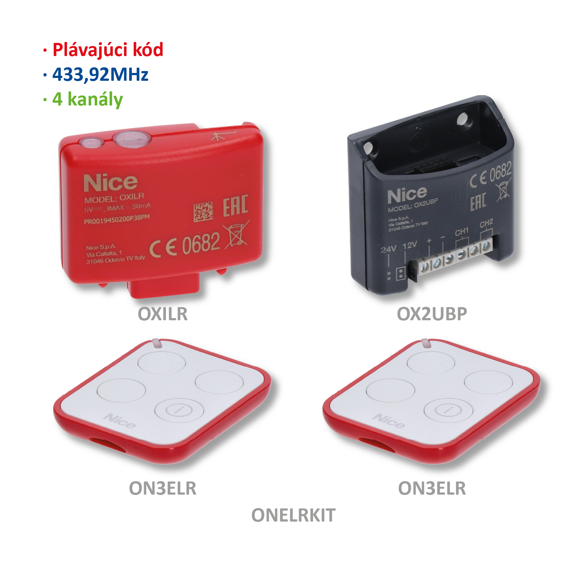 KIT LoRa® obsahuje: 1x OXILR, 1x OX2UBP, 2x ON3ELR, 433MHz