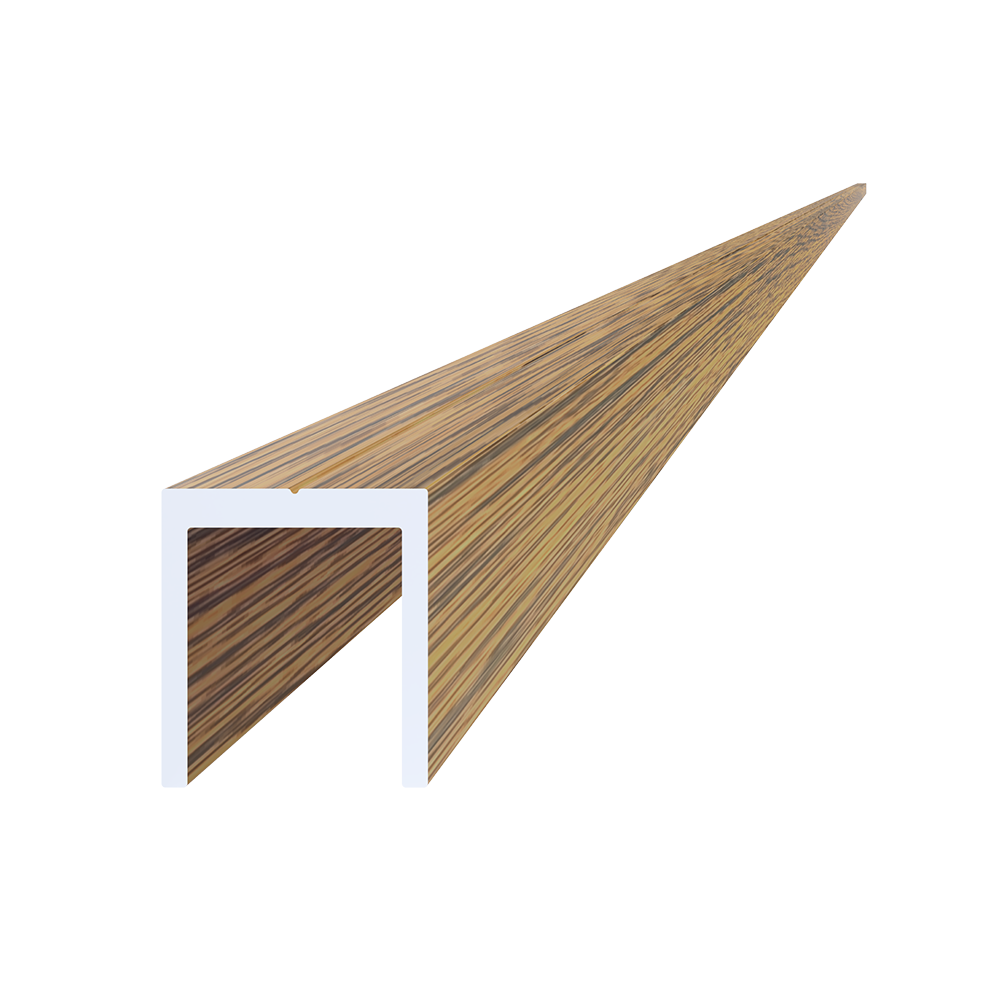 U profil 20,5 x 22 x 6000 mm, hliník, struktura OŘECH