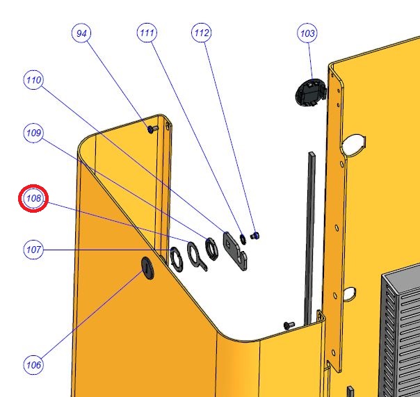 PMD1242.4610 zajišťovací podložka dvířek závory MBAR, LBAR