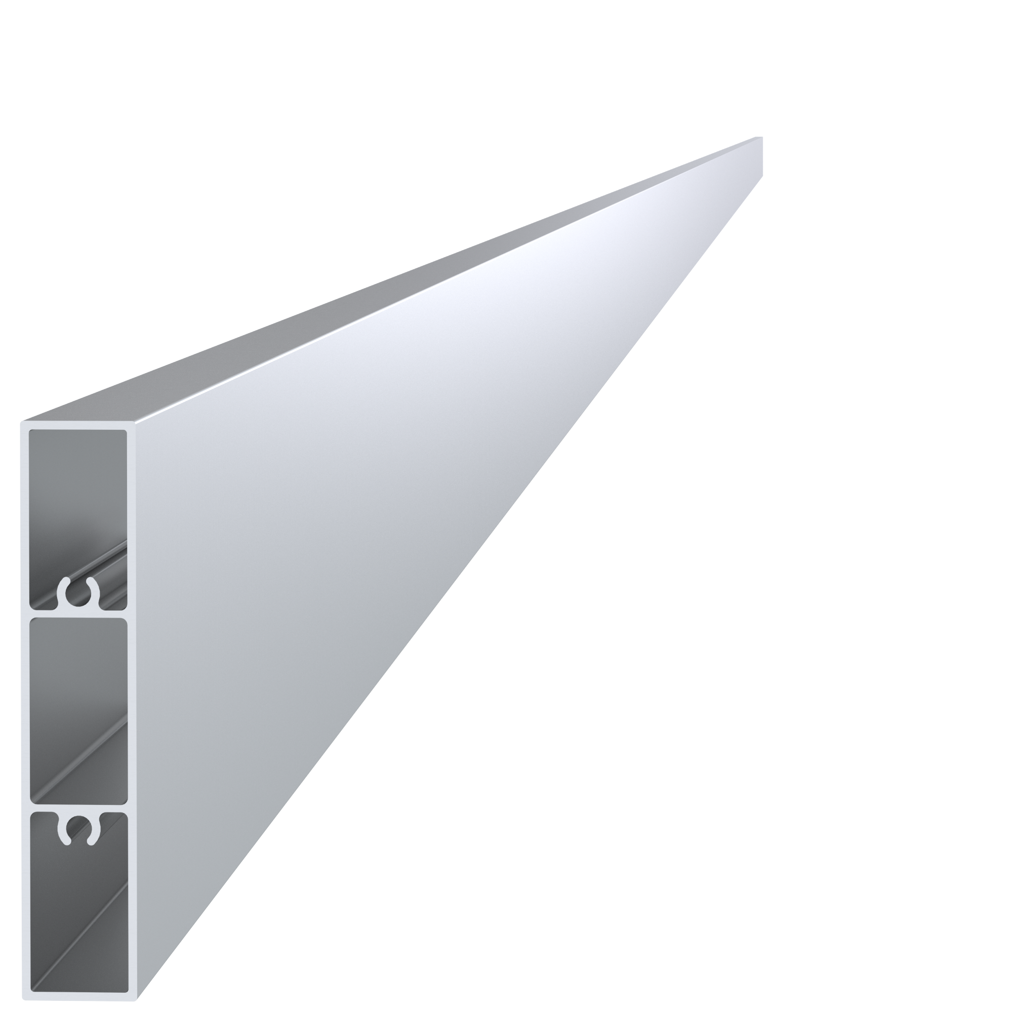 Poškodený hliníkový profil 80 x 16 x 6000 mm, bez úpravy