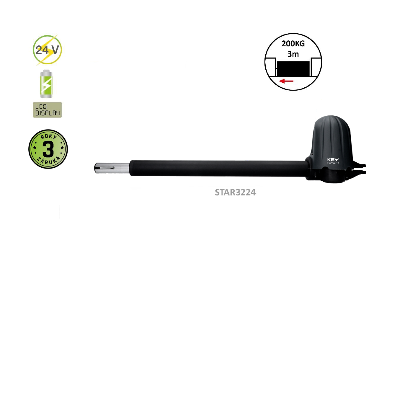 Pravý pohon (BEZ ENCODERA) pro křídlovou bránu do 3m/křídlo