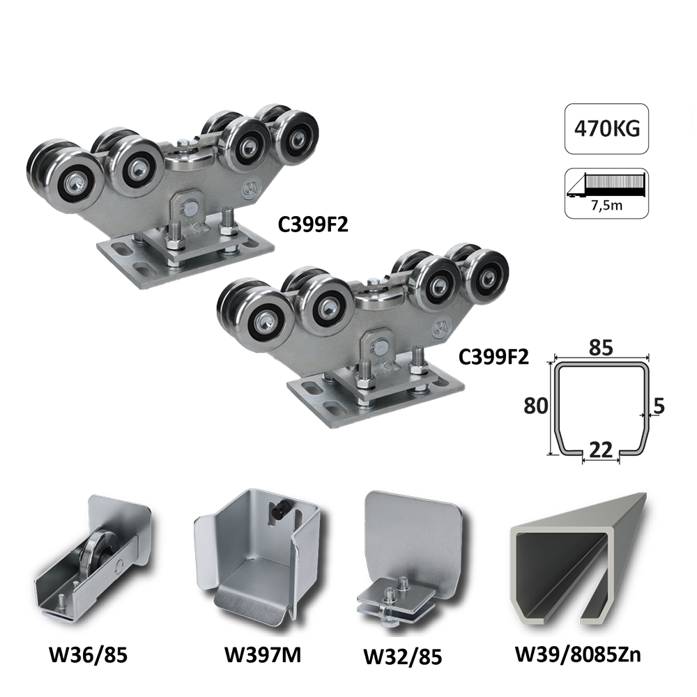 INTERMEDIO samonos do 470 kg, profil 80 x 85 x 6000 mm