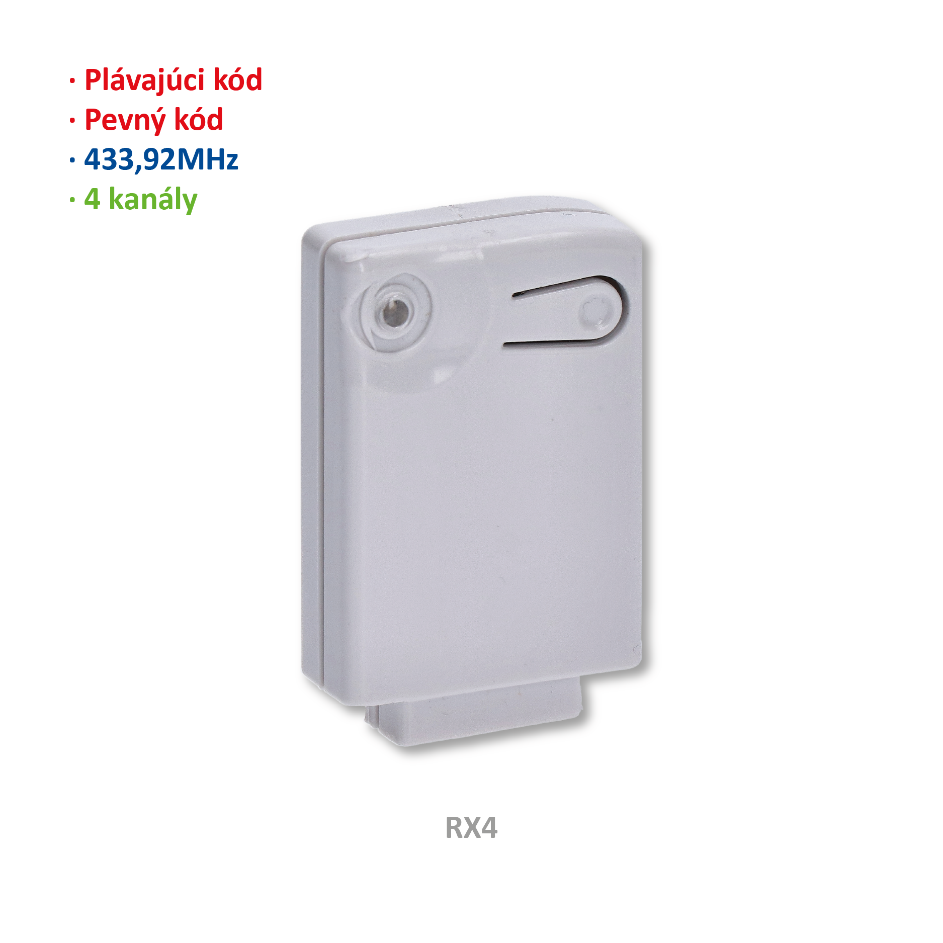 Přijímač interní 4-kanálový, pevný nebo plovoucí kód