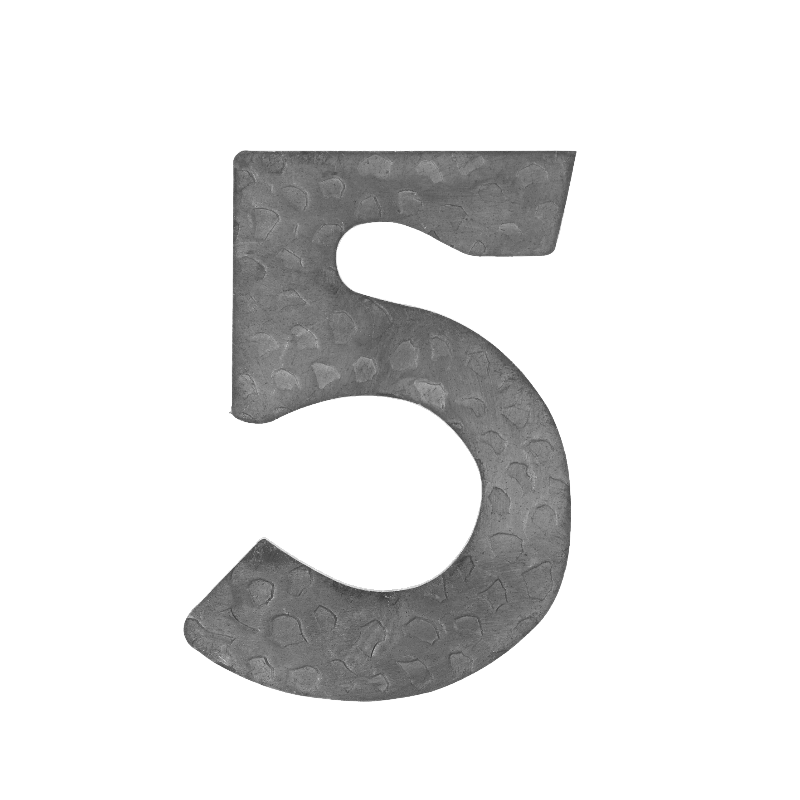 Číslo domové 5, 120x80x3mm, zdobené, bez povrchovej úpravy