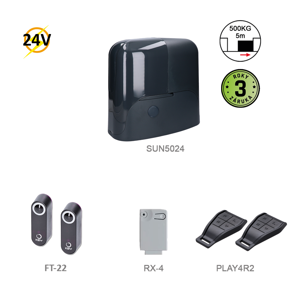 900KSUN5024KR2 SUNKIT DARK pro posuvnou bránu do 500 kg