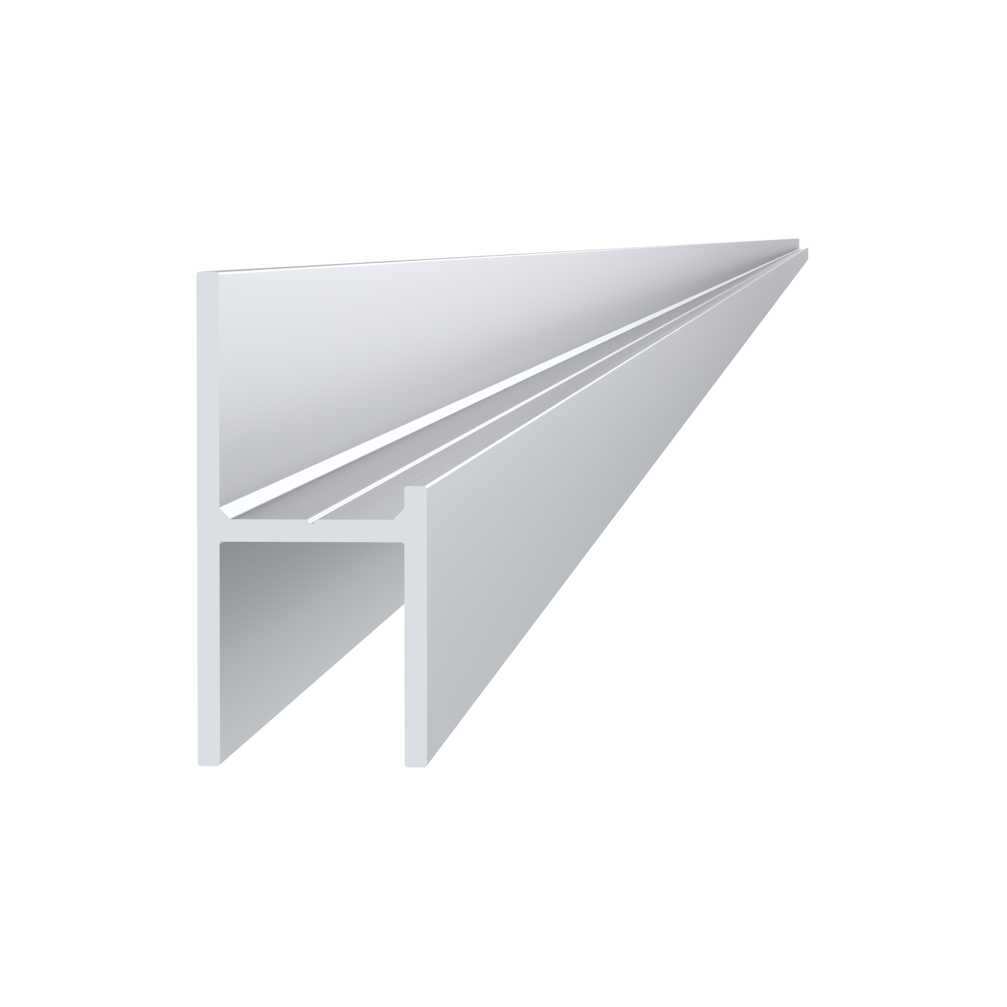 Poškozený UT profil 20,5x44 mm, materiál EN AW-6060 T66, přírodní hliník bez povrchové úpravy