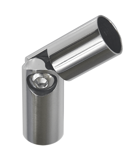 Spoj s kloubem ø 14 mm (0-100°), leštěná nerez AISI 304