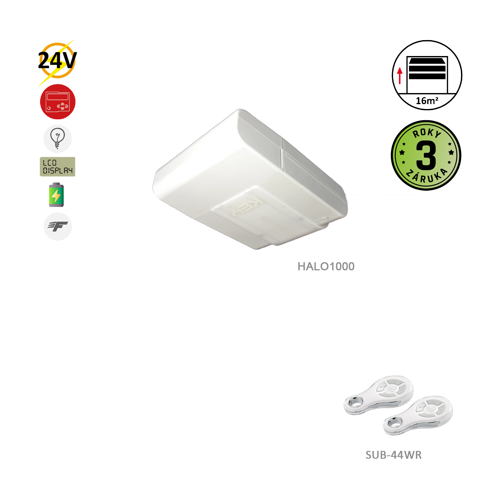 HALO 1200N pohon pro sekční vrata do 16m²/130kg