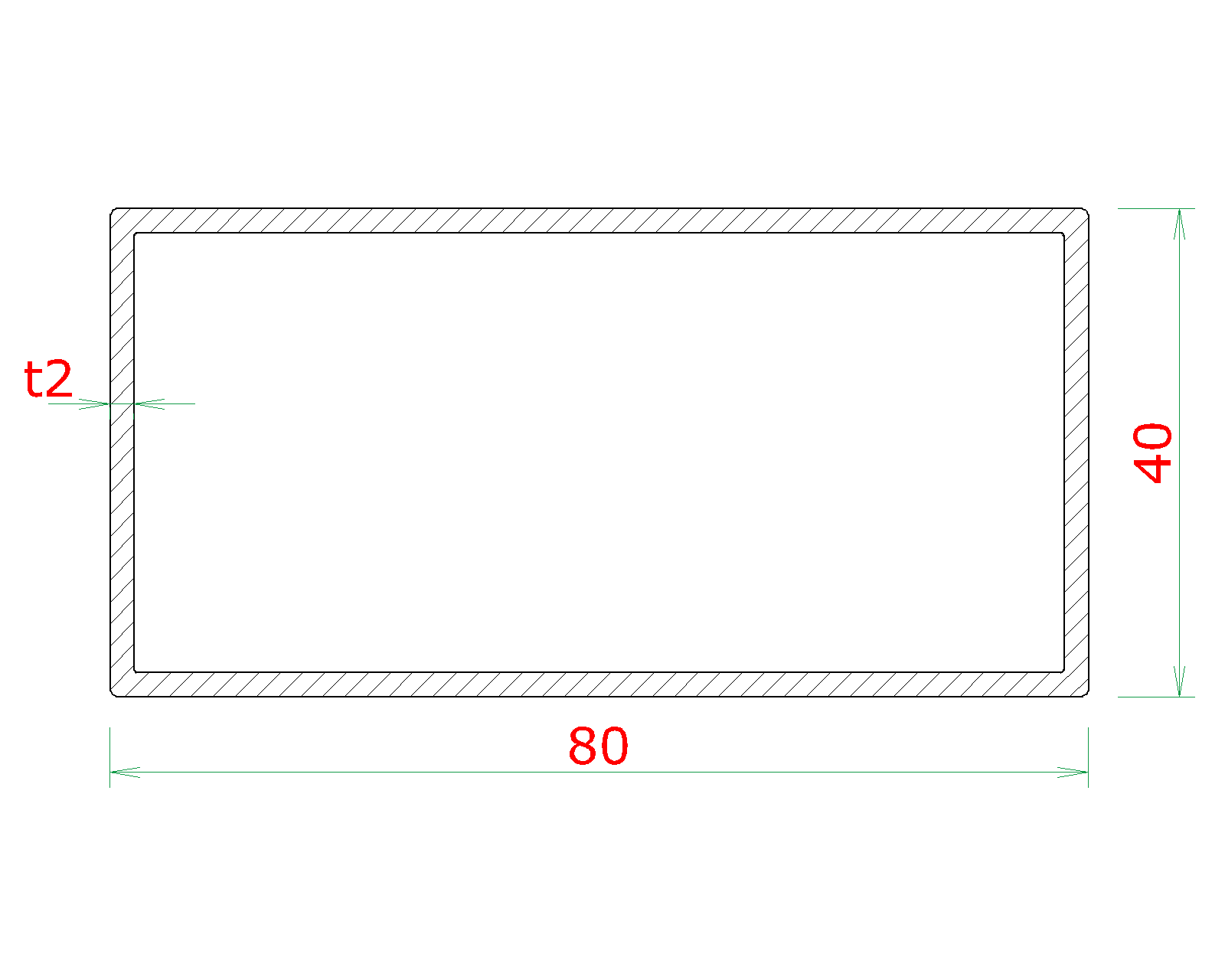 DOPRODEJ profil 80 x 40 x 2 x 1000 mm, broušená AISI 304