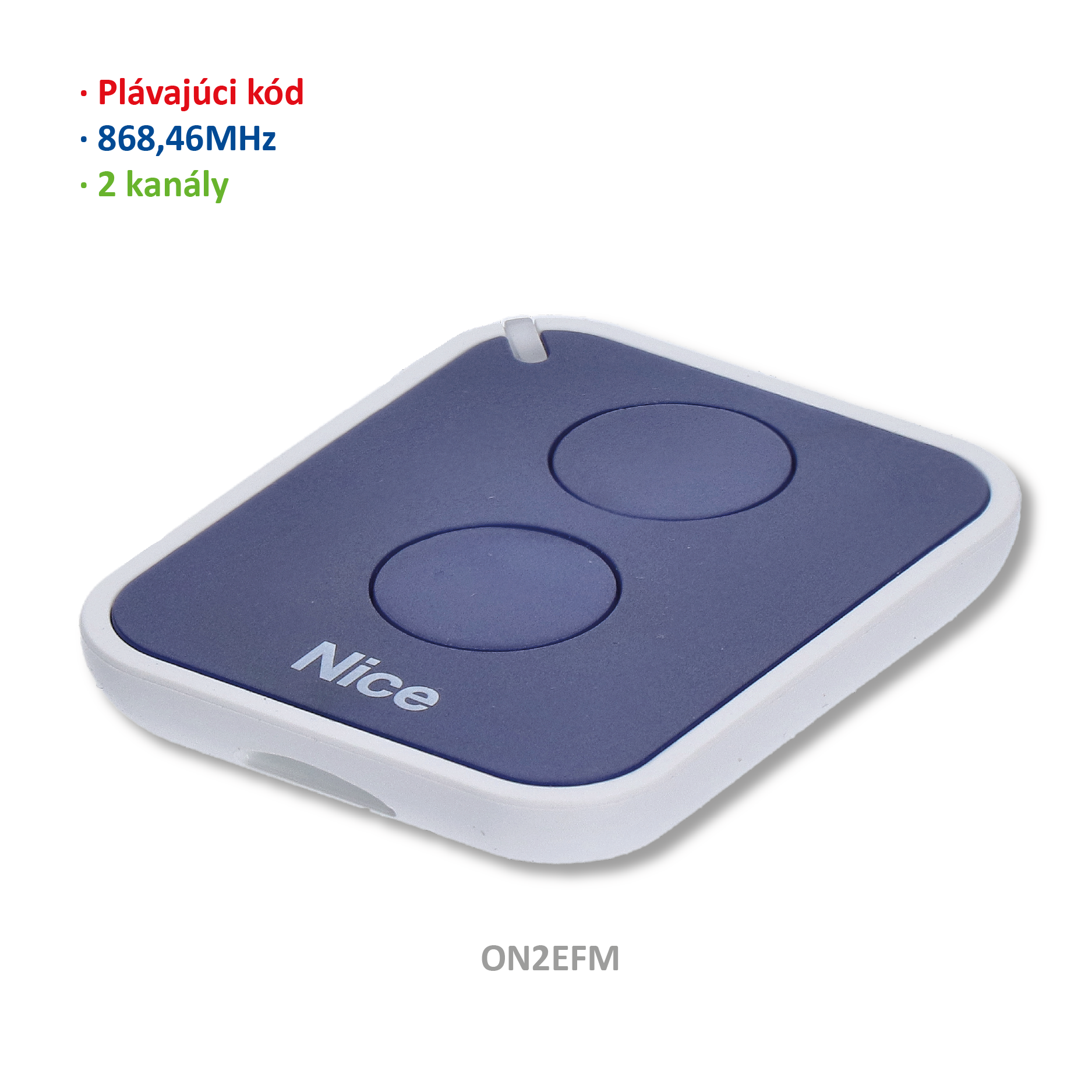VÝYROBA UKONČENA vysílač 2-kanálový, 868 MHz, plovoucí kód