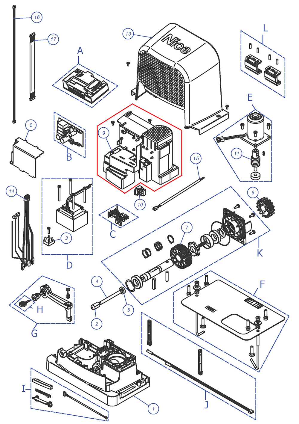 PD2125A0002 Vnitřní dělící stěna 24V RBS400, RBS600, RBS600HS