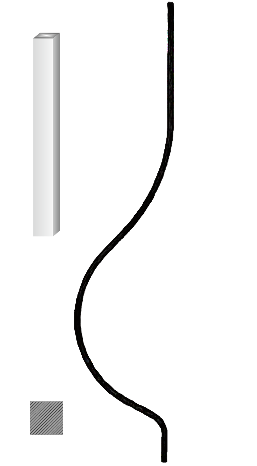 Tyč 12 x 12 mm, 1000 x 220 mm