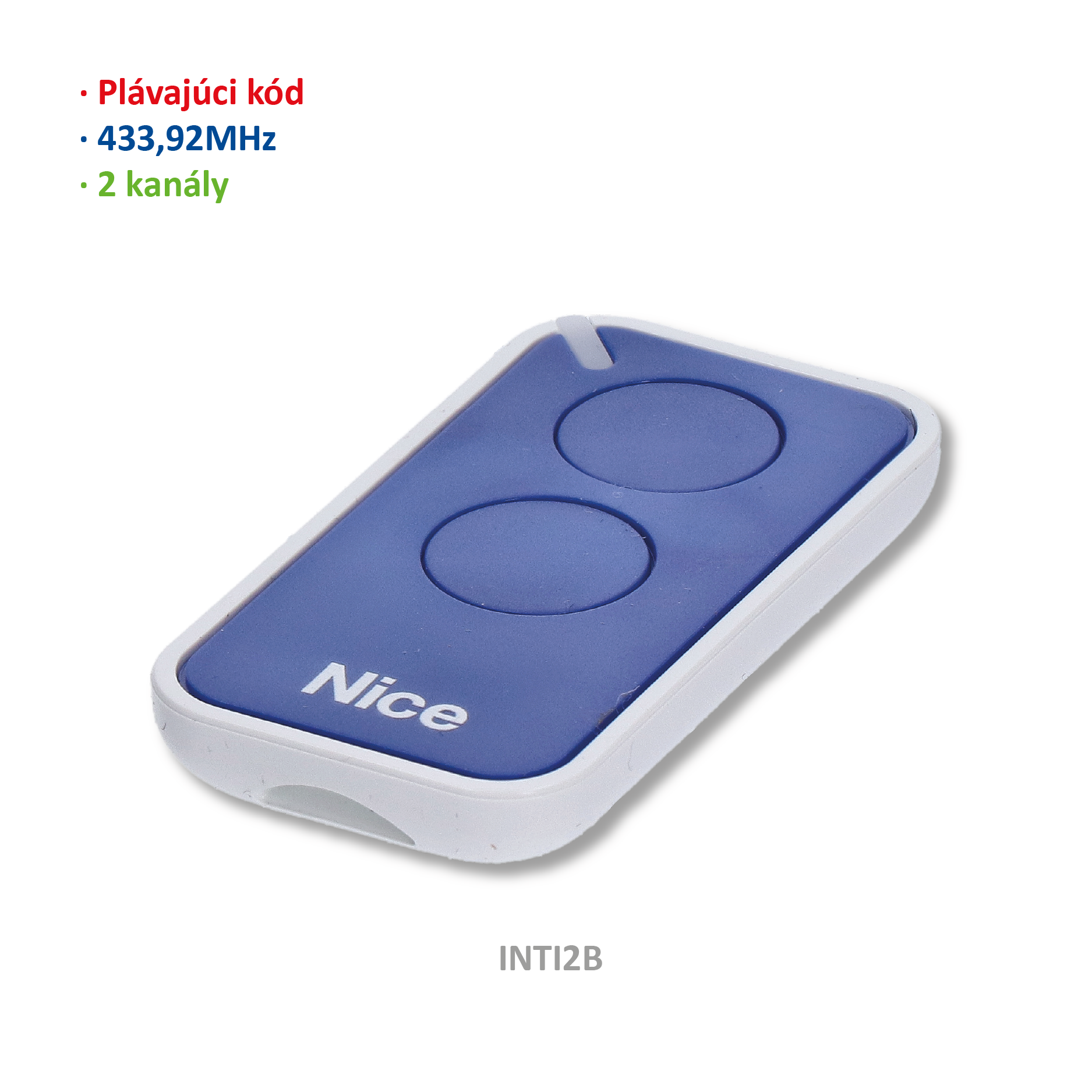 Vysílač ERA 2kanálový, 433MHz, plovoucí kód, modrý