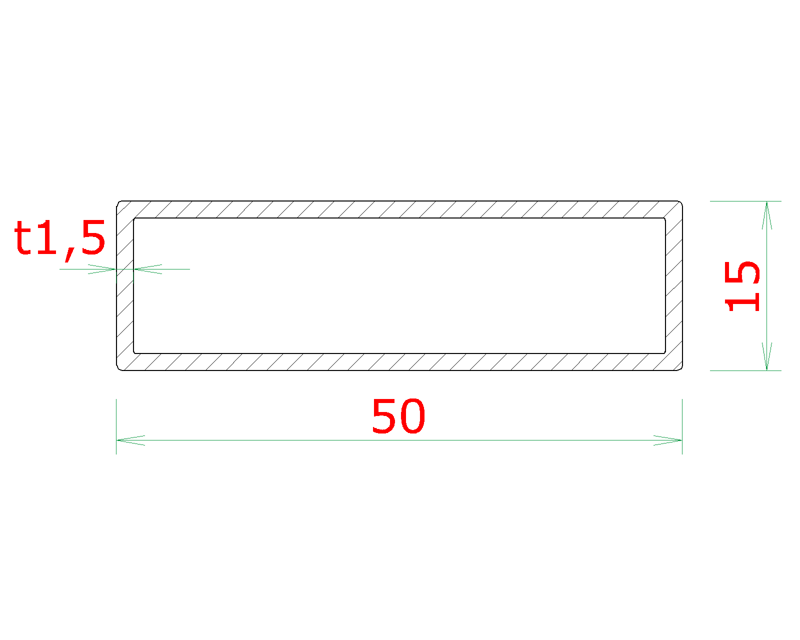 DOPREDAJ! Profil 50 x 15 x 1,5 x 6000 mm, brúsená nerez AISI 304