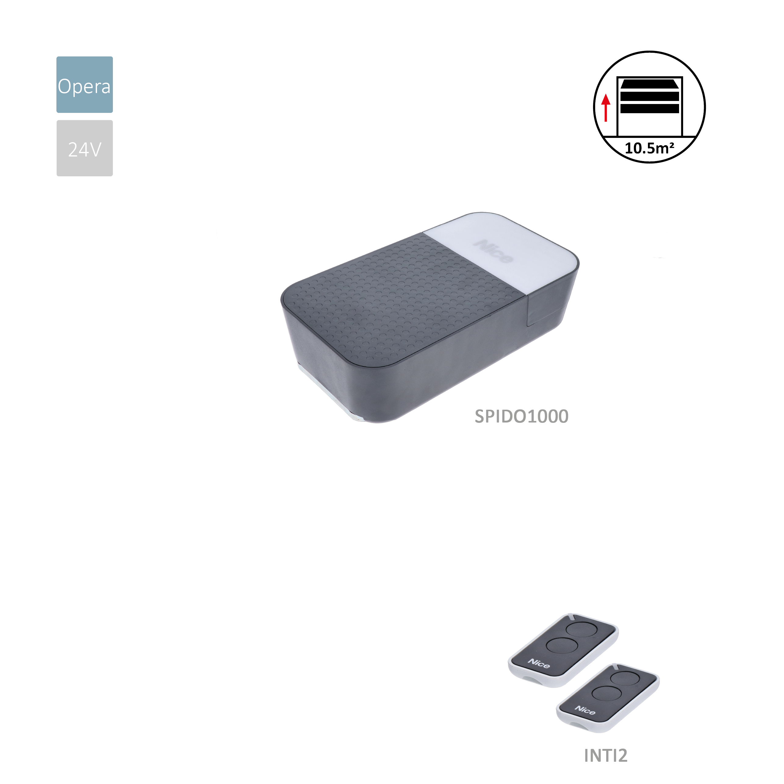 SPIDO1000 hlava pre sekcionálnu bránu do 10,5m2 + 2x INTI2