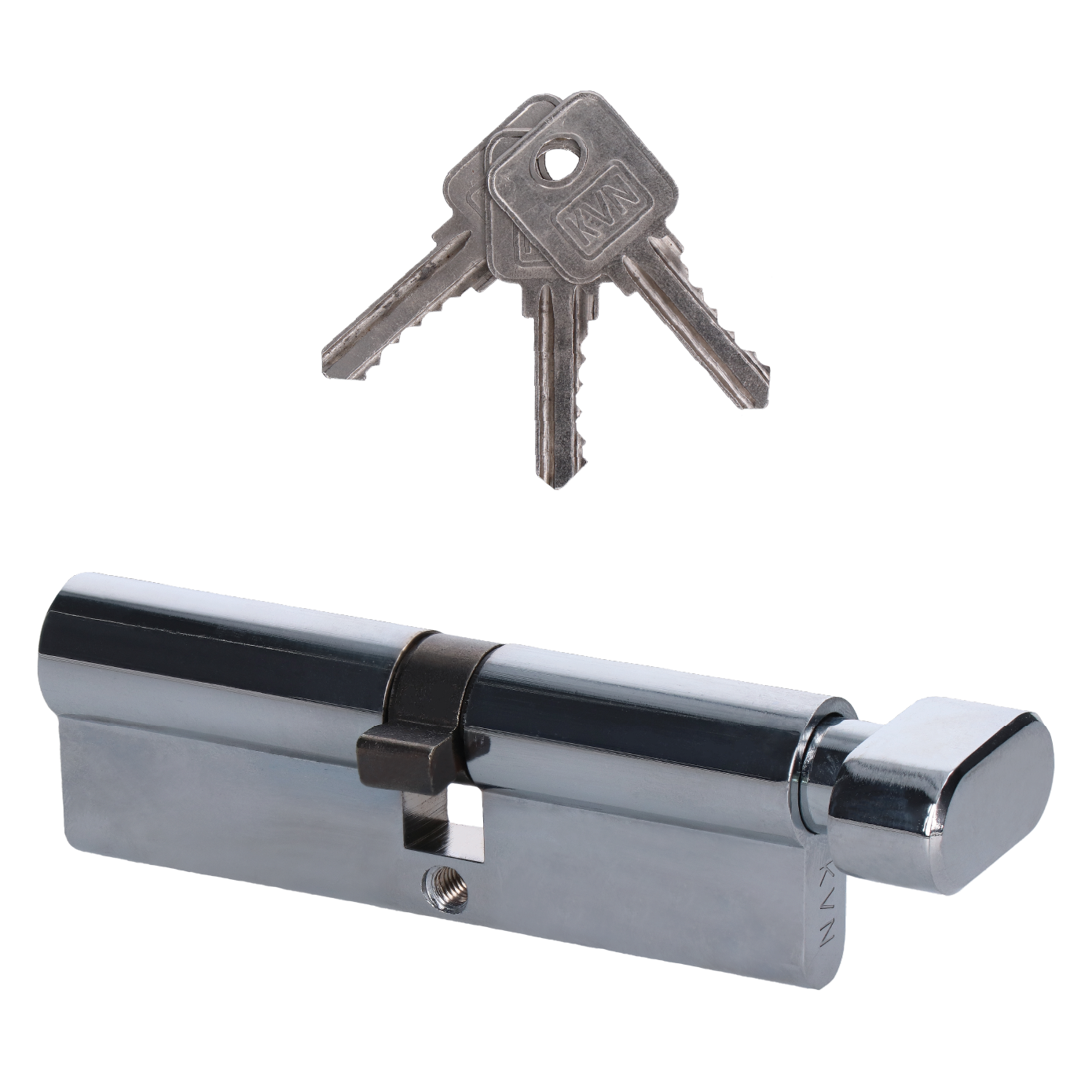 Cylindrická vložka EURO 45/50mm s kulkou, niklová, 3 klíče, šroub M5x65mm