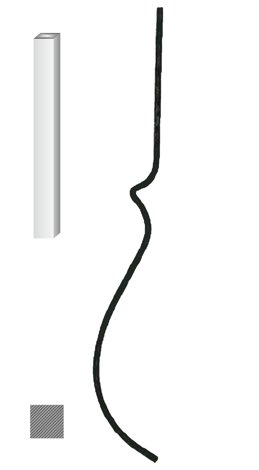 Tyč 12 x 12 mm, 1000 x 220 mm