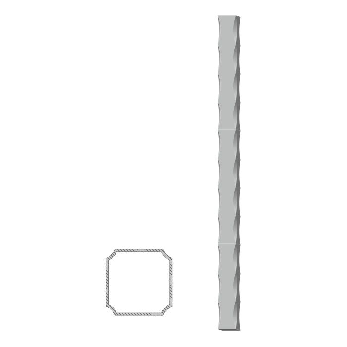 Uzavretý profil 30x30x2,5mm, čierny S235, zdobený po hranách L=3000mm, cena za 1ks(3m)