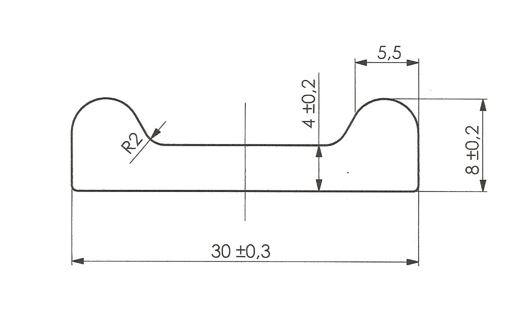 Pásovina plochá B, 30 x 8 x 3000 mm, oceľ S235