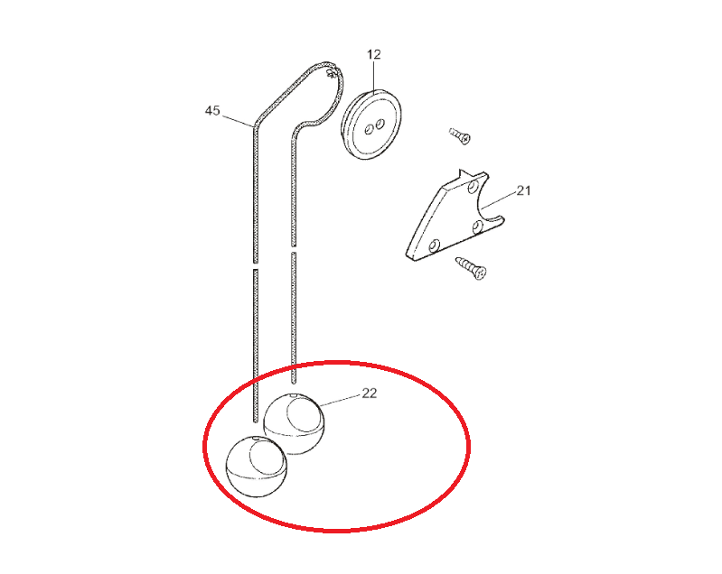 PPD1087AR01.4540 plastová polokoule RAL7016 šňůrky odblokování pro SOON