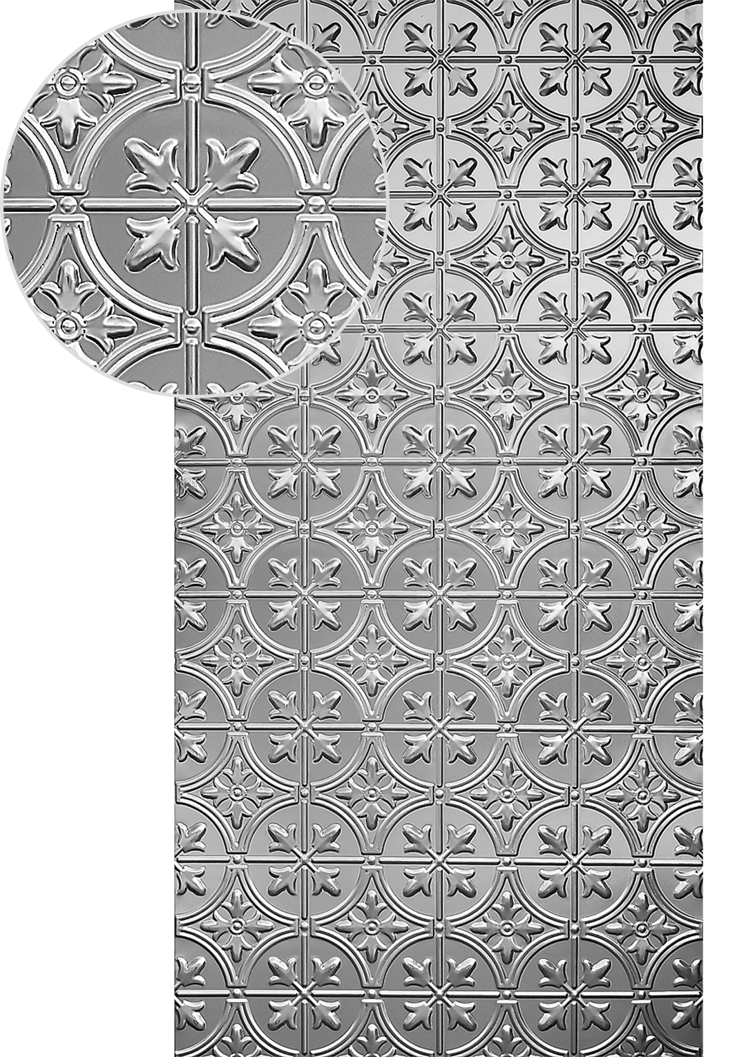 Plech pozinkovaný, 2000 x 1000 x 1,2 mm, 3D vzor listy