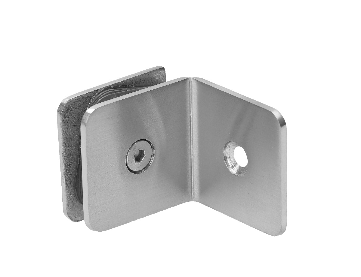 Svorka skla mezi stěnu a sklo 90°, sklo 8 - 10 mm, AISI 304