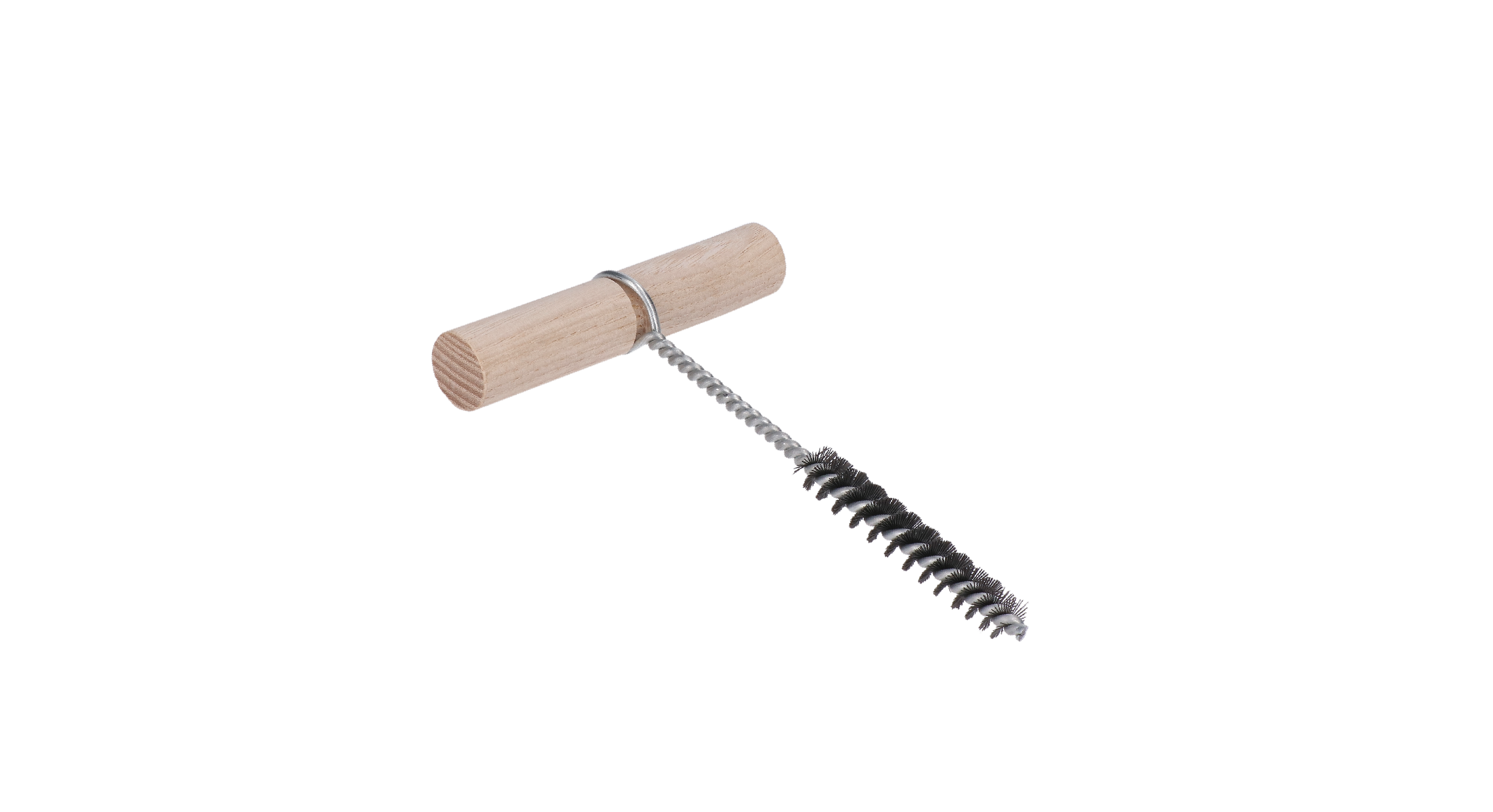 čistiaca kefka nylonová s drevenou rúčkou Ø9mm, dĺžka 120mm - z toho časť s kefkou 50mm