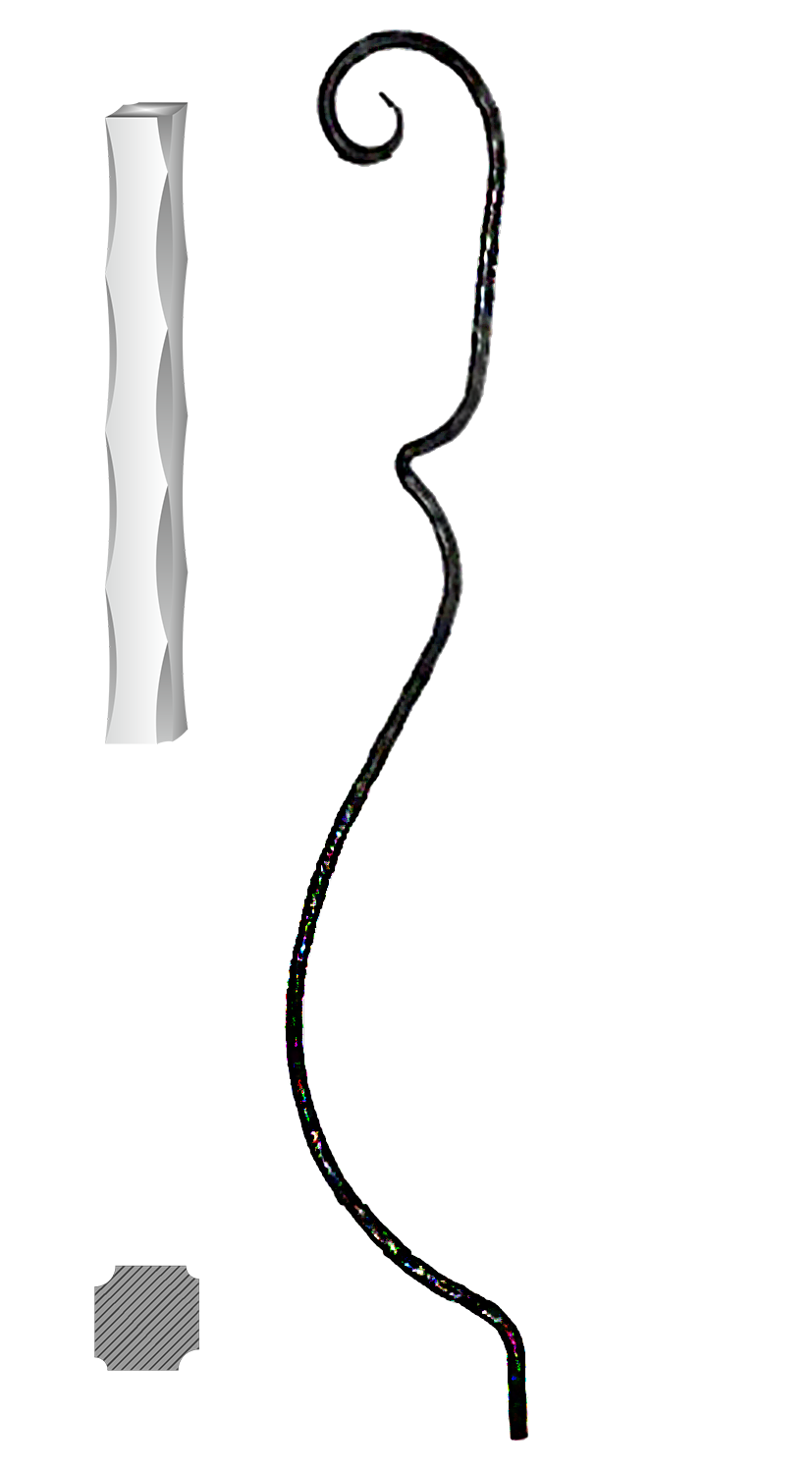 Tyč 12 x 12 mm, 1000 x 160 mm