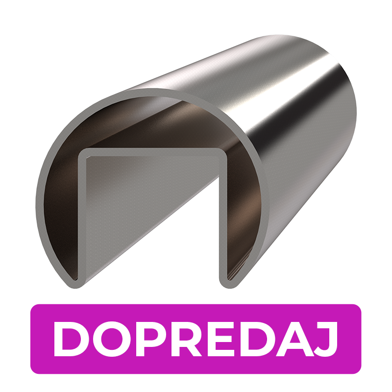 Madlo ø 42,4 x 1000 mm, sklo 8 - 17,5 mm, broušená AISI 304