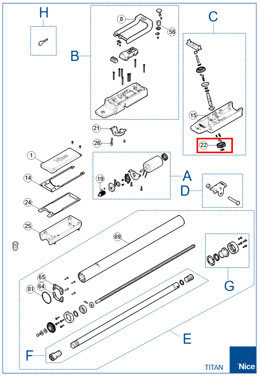 PD0829A0000 Šnekové koleso Z=33 pre TTN3724HS, TTN6024HS