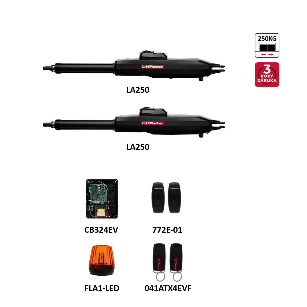 LiftMaster sada pro dvoukřídlovou bránu do 2,5 m/křídlo