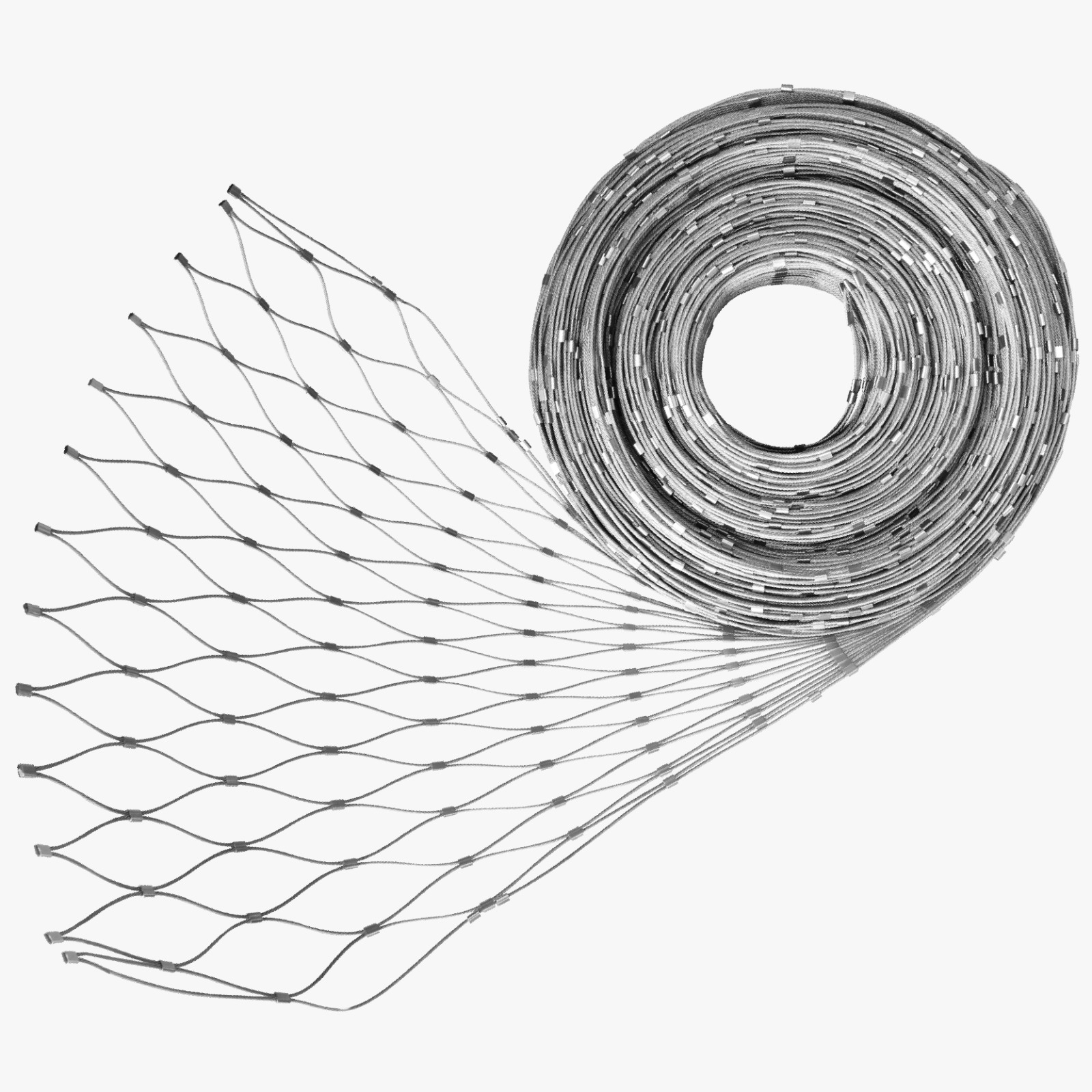 Lanková sieť, 1 x 10 m, oko 60 x 104 mm, ø 1,5 mm, AISI 316
