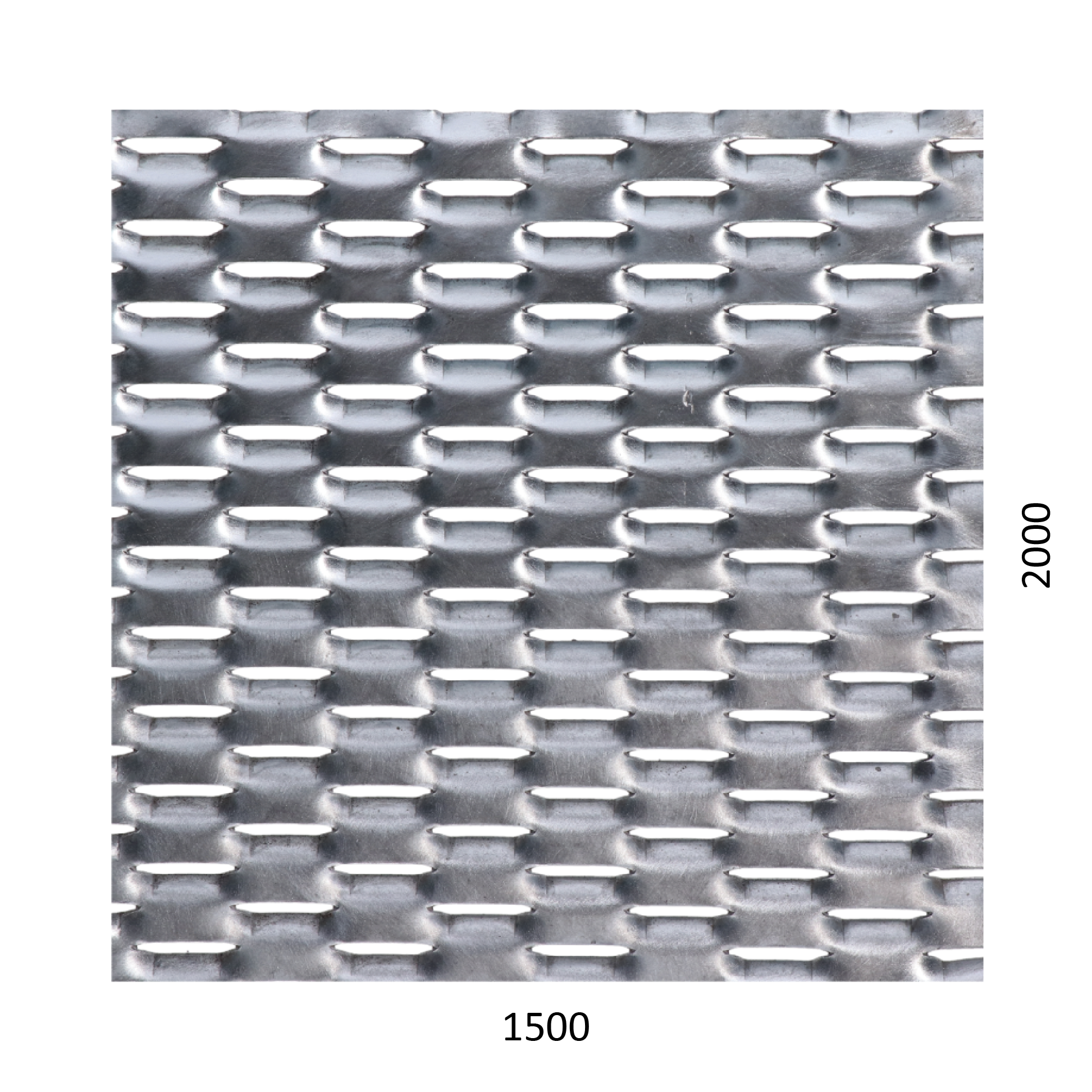 Tahokov Zn, oko: 47x18mm, mostík: 8mm (1500x2000x1,5mm), orientace oka: rozměr oka 47mm je rovnoběžná s rozměrem tabule