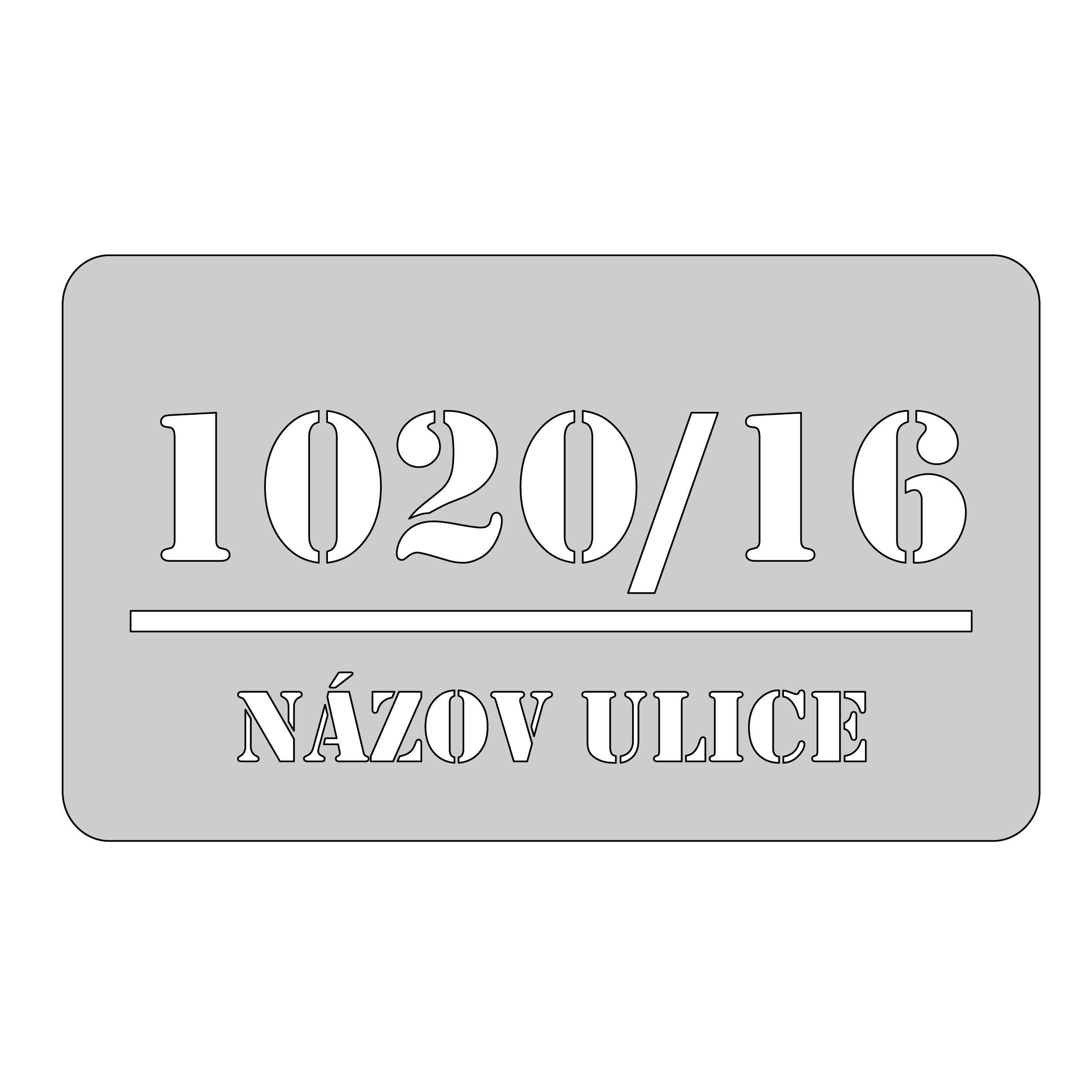 Domovní číslo, vzor 005, broušená nerez AISI 304