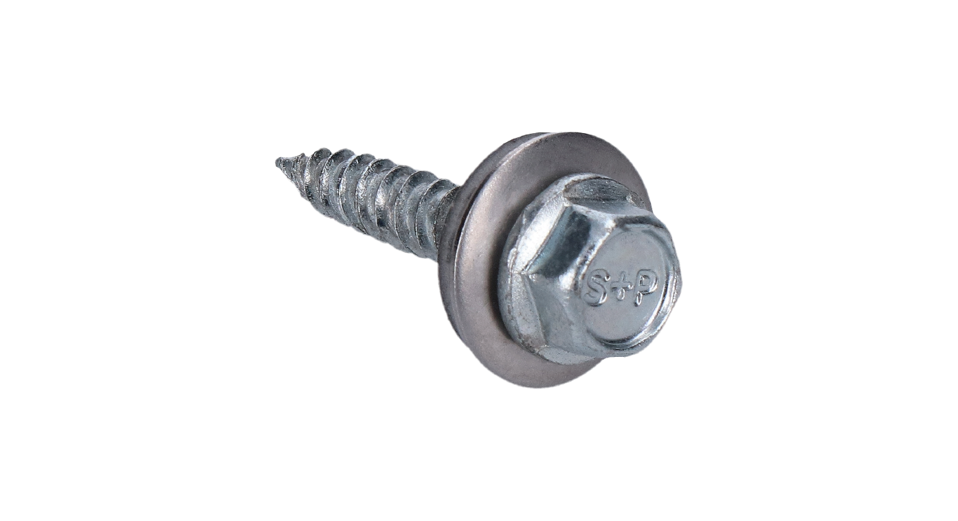 Samozávrtná skrutka bimetalová, 4.5x25mm, s podložkou s priemerom 14mm, pre plechy do 2mm