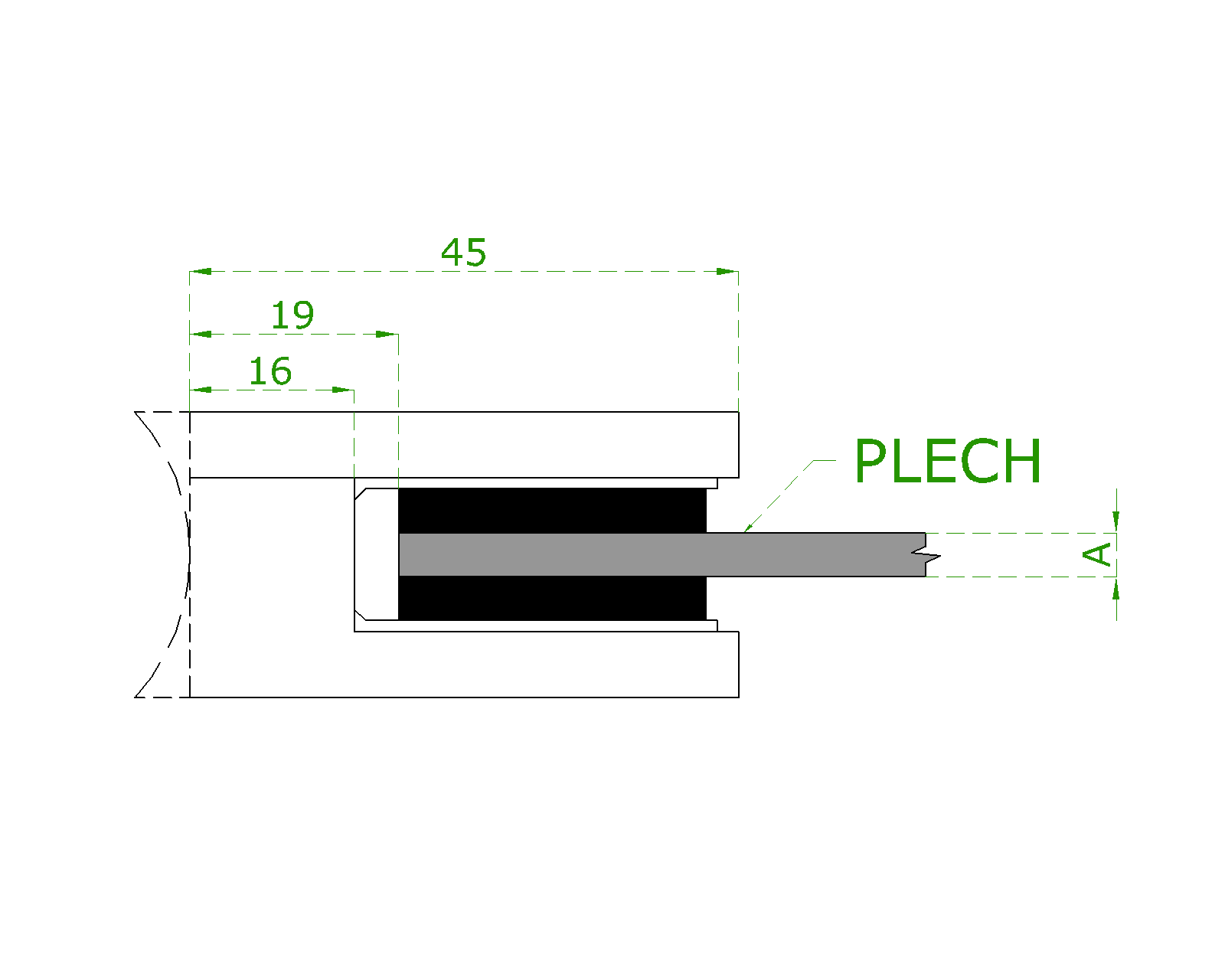 DOPREDAJ! Svorka skla/plechu na trubku ø 48,3 mm, brúsená AISI 304